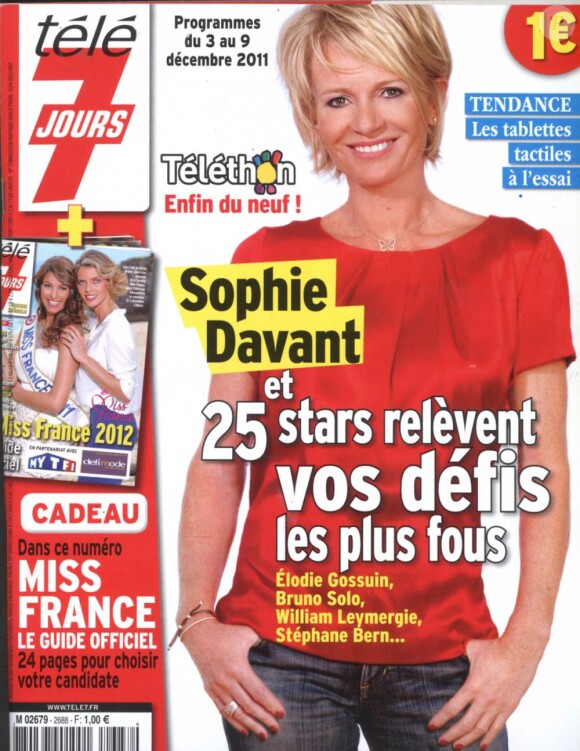 Sophie Davant en couverture de Télé 7 Jours, en kiosques le 28 novembre 2011.