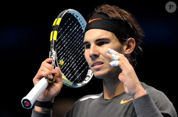 Rafael Nadal n'a rien pu faire face à Jo-Wilfried Tsonga le 24 novembre 2011 lors des Masters de Londres