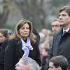 Valérie Trierweiler et Arnaud Montebourg lors des funérailles de Danielle Mitterrand à Cluny le 26 novembre 2011
