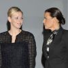 Charlene et Stéphanie de Monaco lors de la Nuit des Associations 2011, à Monaco. Le 30 novembre, dans la Salle des Etoiles du Sporting Club.