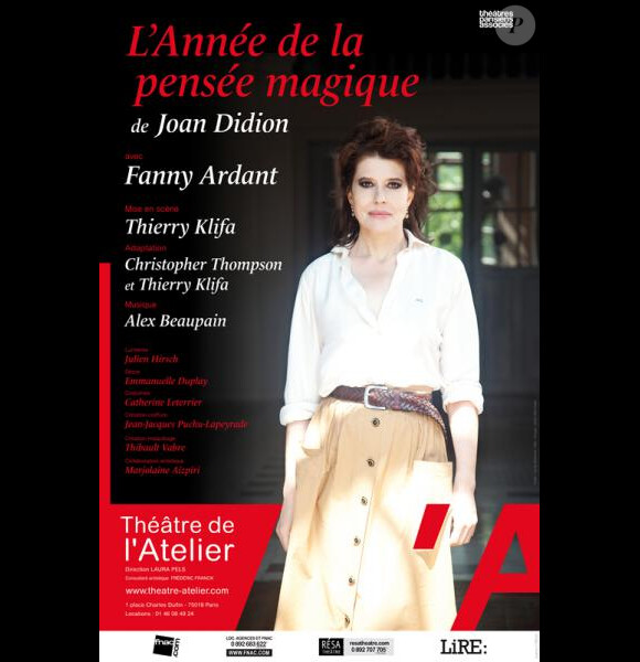 Fanny Ardant interprète L'Année de la pensée magique, de Joan Didion, au théâtre de L'Atelier. Jusqu'au 30 décembre 2011.