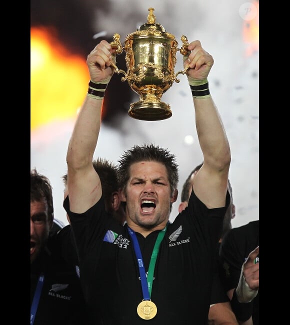 Richie McCaw le 23 octobre 2011 lors de la finale de la Coupe du monde de rugby à Auckland en Nouvelle-Zélande