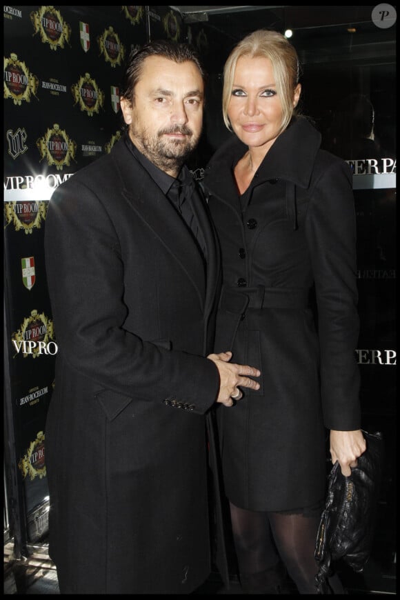 Henri Leconte et sa femme Florentine lors de la soirée organisée par Edouard Nahum à la Gioia (VIP ROOM), le 7 décembre 2011 pour le lancement de la bague Sissi.