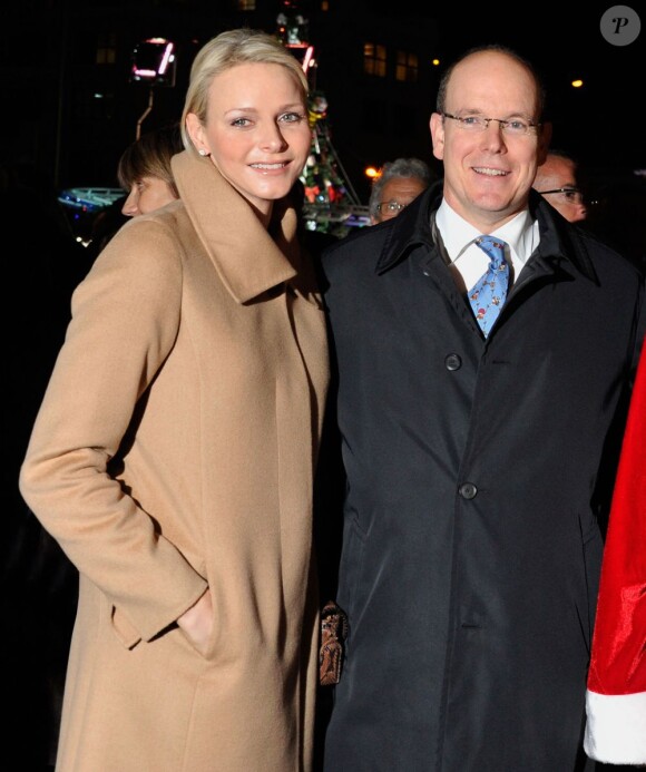 Charlene et Albert de Monaco, à Monaco, en décembre 2011.