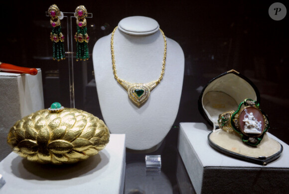 Les bijoux de la collection privée d'Elizabeth Taylor, exposée à New York, le 1er décembre 2011.