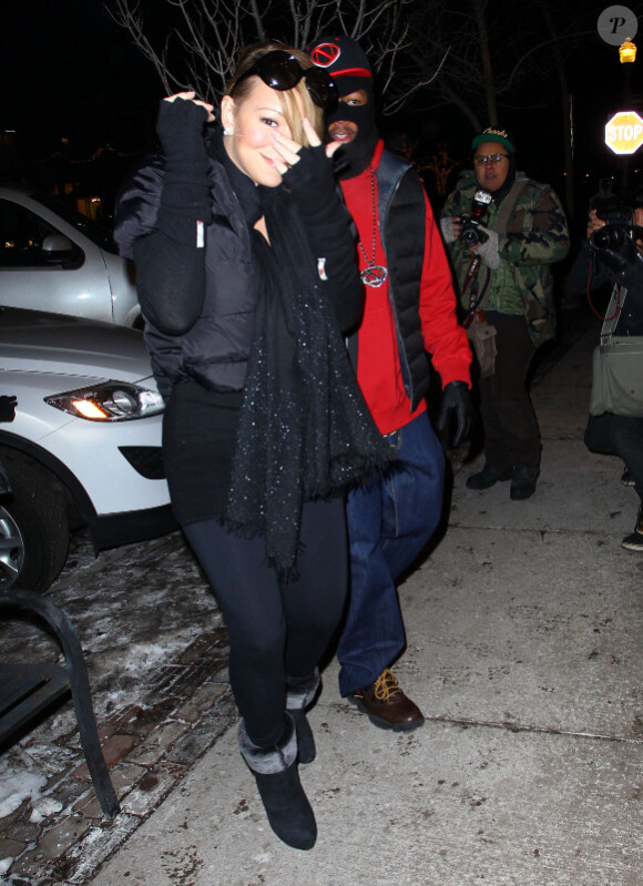 Nick Cannon et Mariah Carey à Aspen. Le 23 décembre 2011.