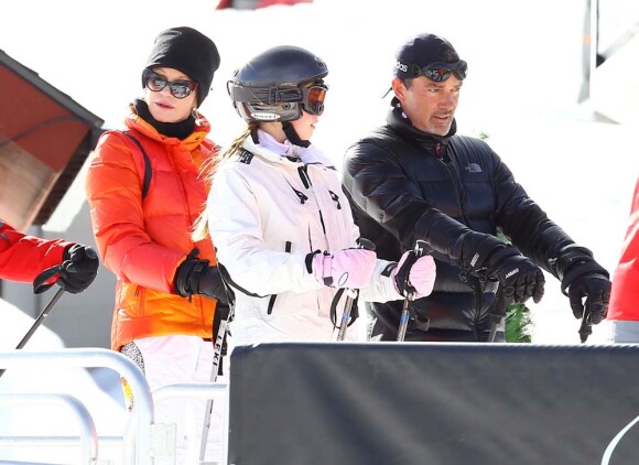 Melanie Griffith, Antonio Banderas et leur fille Stella à Aspen, le 27 décembre 2011.