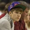Justin Bieber assiste à un match de NBA, le mercredi 28 décembre à Toronto, au Canada.
