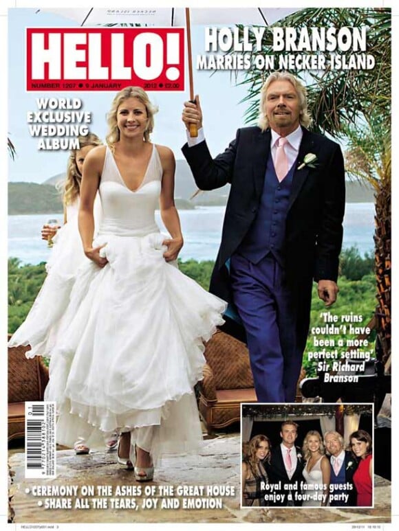 Holly Branson et son père Richard en couverture du magazine Hello !