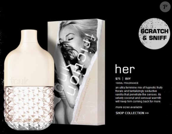 Lindsay Lohan pose pour la publicité du nouveau parfum FCUK.