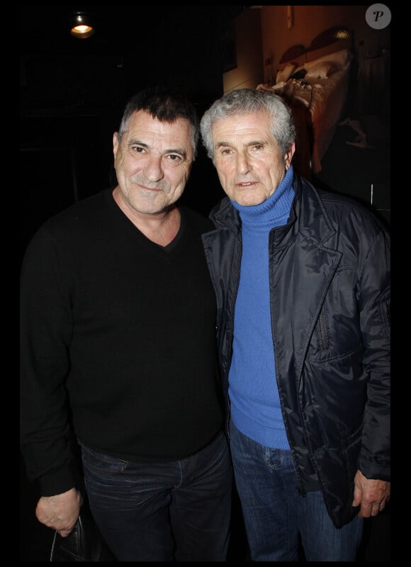 Jean-Marie Bigard et Claude Lelouch à l'exposition photographique de Valérie Perrin au Ciné 13 Théâtre, à Paris. Janvier 2012