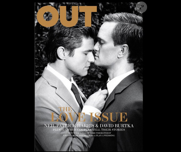 Neil Patrick Harris et son compagnon David Burtka en couverture du magazine Out, the love issue