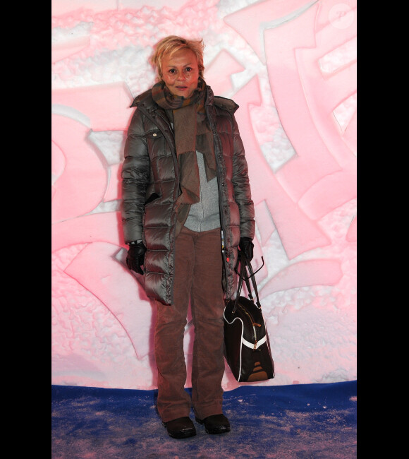 Muriel Robin lors d'une soirée montagnarde dans un igloo pendant le festival du film de comédie de l'Alpe d'Huez, le 18 janvier 2012