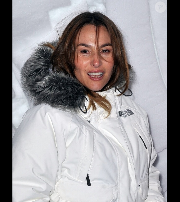 Vanessa Demouy lors d'une soirée montagnarde dans un igloo pendant le festival du film de comédie de l'Alpe d'Huez, le 18 janvier 2012