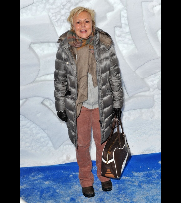 Muriel Robin lors d'une soirée montagnarde dans un igloo pendant le festival du film de comédie de l'Alpe d'Huez, le 18 janvier 2012