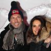 Stéphane Freiss et sa femme lors d'une soirée montagnarde dans un igloo pendant le festival du film de comédie de l'Alpe d'Huez, le 18 janvier 2012