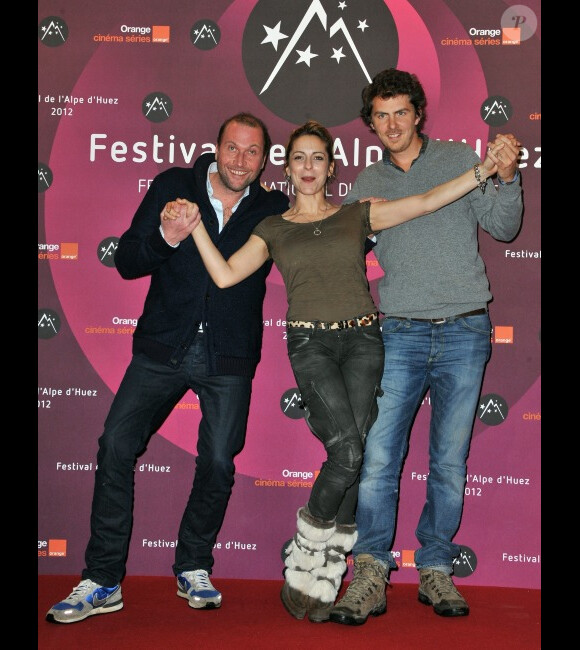 François Damiens, Audrey Dana et Matthieu Donk lors du 15e Festival du film de comédie de l'Alpe d'Huez le 20 janvier 2012