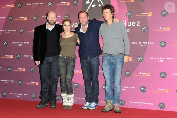 Christian Charmetant, Audrey Dana, François Damiens et Matthieu Donk lors du 15e Festival du film de comédie de l'Alpe d'Huez le 20 janvier 2012