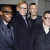 Tinie Tempah, David Collins, Lucas Ossendrijver, Alber Elbaz et Isaac Julien à Paris lors du défilé Lanvin, le 22 janvier 2012.