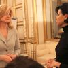 Rachida Dati reçoit Arianna Huffington à la mairie du 7e arrondissement de Paris, le 23 janvier 2012.