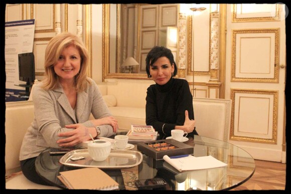Rachida Dati reçoit Arianna Huffington à la mairie du 7e arrondissement de Paris, le 23 janvier 2012.