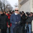 Karl Lagerfeld à son arrivée au Défile Chanel Haute Couture à Paris le 24 janvier 2012