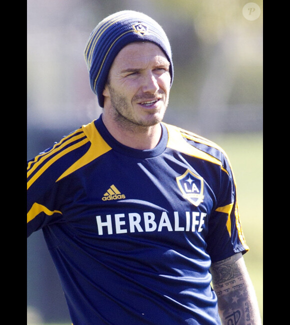 David Beckham à l'entraînement le 30 janvier 2012 à Carson du côté de Los Angeles