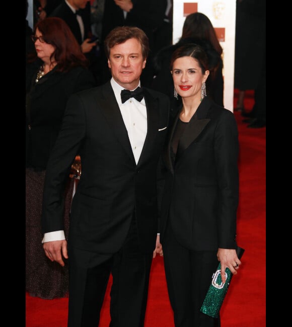 Colin Firth et Livia Giuggioli, le 12 février 2012 aux BAFTAs à Londres.