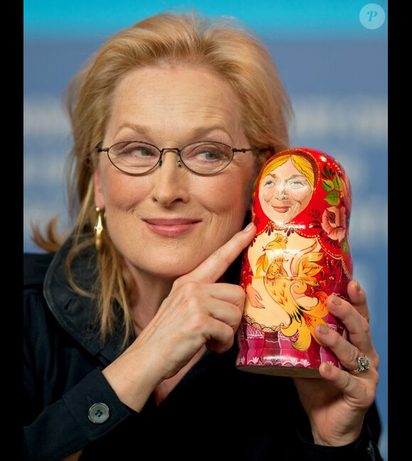 Meryl Streep au festival de Berlin le 14 février 2012 où elle a reçu un Ours d'or d'honneur