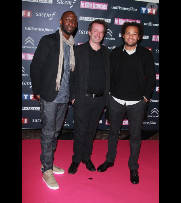 Thomas Ngijol, Laurent Steketee et Fabrice Eboué lors de la soirée de remise des Trophées du Film français à Paris le 14 février 2012