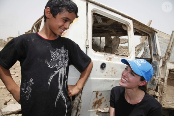Angelina Jolie le 23 juillet 2009 en Irak