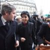 Rachida Dati à la gare du Nord à Paris direction Lille avec le président, le 23 février 2012.