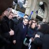 Nicolas Sarkozy à la gare du Nord à Paris direction Lille, le 23 février 2012.