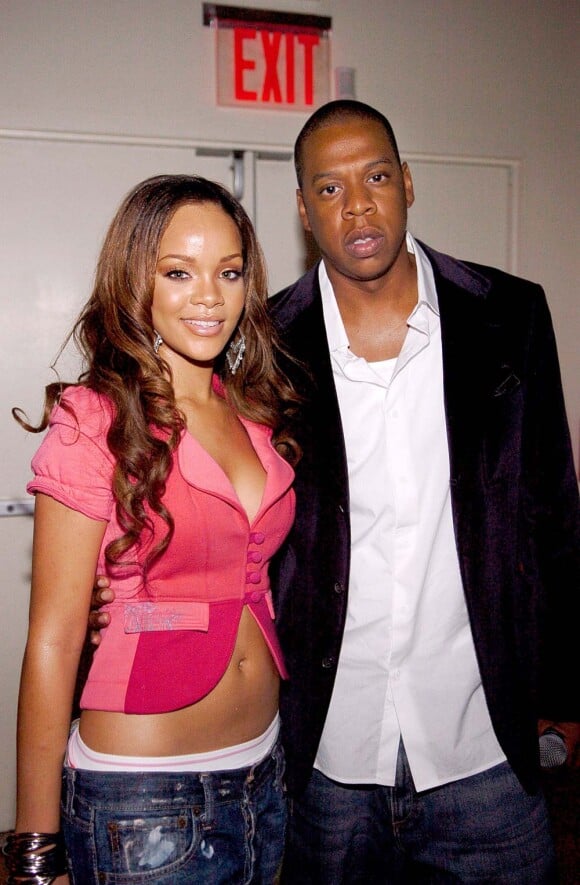Rihanna à ses débuts aux côtés de Jay-Z, à New York, le 30 juin 2005.