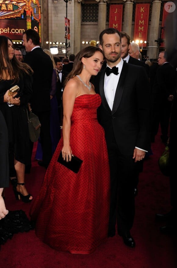 Natalie Portman et Benjamin Millepied le 26 février 2012 à Los Angeles pour la cérémonie des Oscars