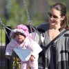 Exclusif : Kristin Davis et sa fille Gemma Rose au parc de Santa Monica le 22 février 2012