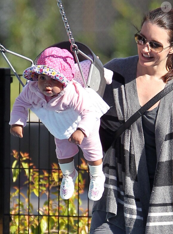 Exclusif : Kristin Davis et sa fille Gemma Rose au parc de Santa Monica le 22 février 2012