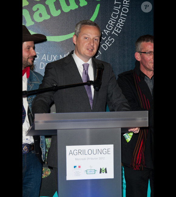 Bruno Lemaire lors de la soirée Agrilounge, mercredi 29 février 2012 au Salon international de l'agriculture