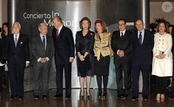 Le roi Juan Carlos Ier et la reine Sofia présidaient le 10e concert hommage aux victimes du terrorisme, à Madrid, le 29 février 2012.