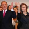 Le roi Juan Carlos Ier et la reine Sofia d'Espagne présidaient le 10e concert hommage aux victimes du terrorisme, à Madrid, le 29 février 2012.