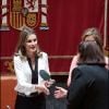 La princesse des Asturies lors de la Journée mondiale des maladies rares, le 1er mars 2012 à Madrid, au siège du Conseil supérieur de la magistrature.