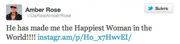 Tweets d'Amber Rose et Wiz Khlifa annonçant leurs fiançailles