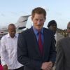Le Prince Harry arrive à Belmopan, au Belize, le 2 mars 2012