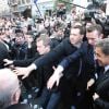 Nicolas Sarkozy a été bousculé à Bayonne le 1er mars et les CRS ont dû le dégager d'un café où il s'était réfugié...