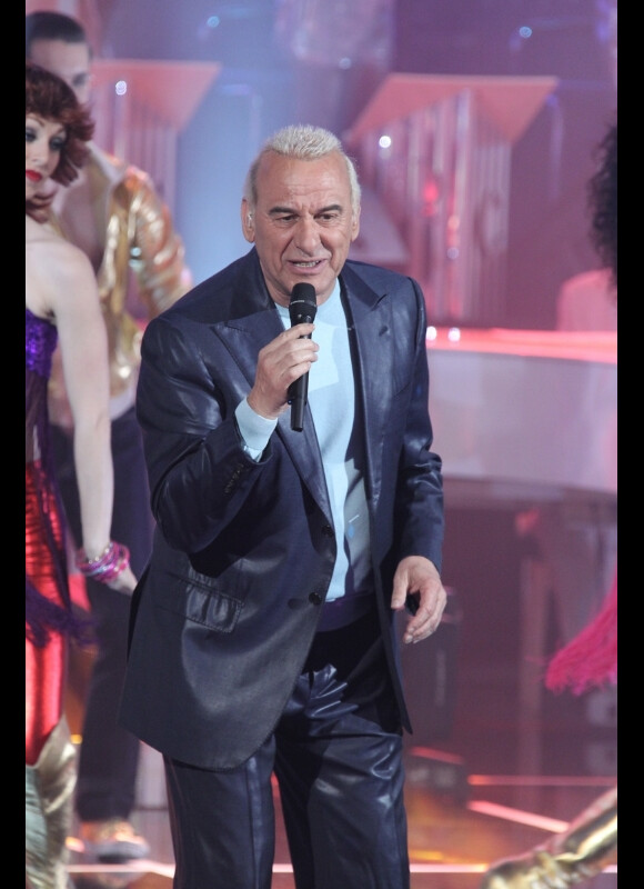 Michel Fugain lors de l'enregistrement de l'émission Les Années Bonheur le 6 mars 2012 - diffusion le 17 mars sur France 2
