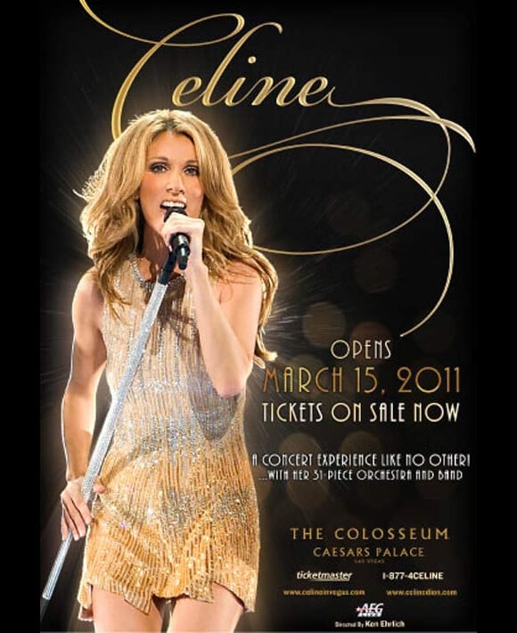 Affiche de Céline Dion pour ses représentations sur la scène du Colosseum à las Vegas