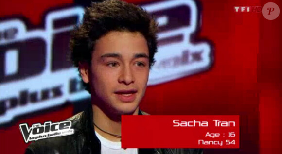 Prestation de Sacha dans The Voice le samedi 10 mars 2012