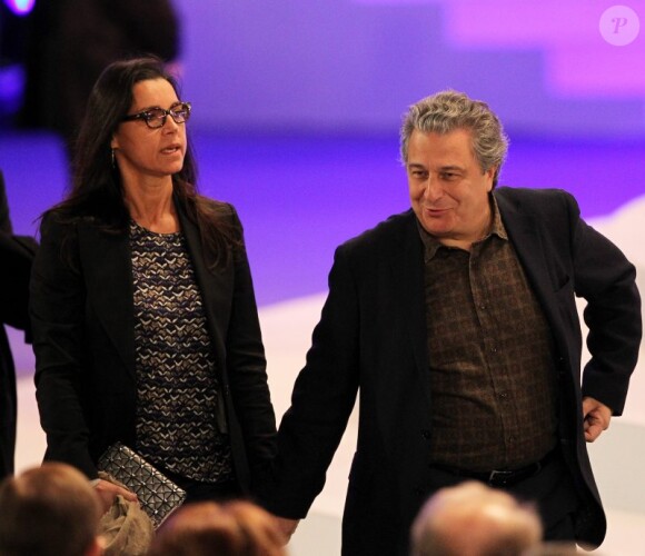 Christian Clavier le 11 mars 2012 lors du meeting de Villepinte de Nicolas Sarkozy