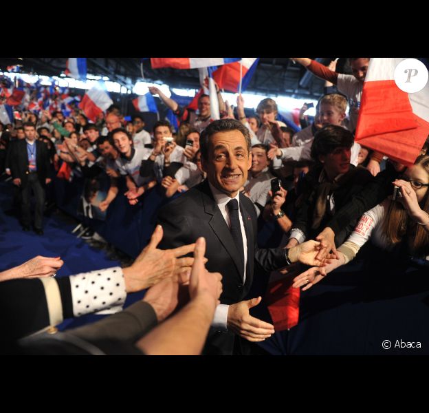 Nicolas Sarkozy lors de son meeting de Villepinte le 11 mars 2012