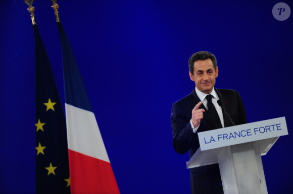 Nicolas Sarkozy lors de son meeting de Villepin le 11 mars 2012